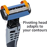 Vista 5 de Yaxa Basics 3-Blade Disposable Razors for Men, Close and Comfortable Shave, Reduces Irritation, 6 Count, 2 Packs of 3 (Previously Solimo)