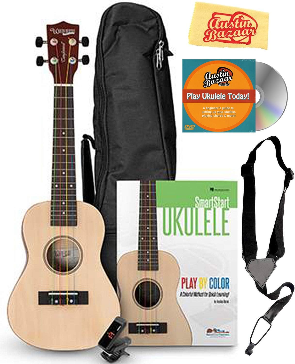 Tanglewood Concert Ukulele Bundle with Gig Bag, Strap