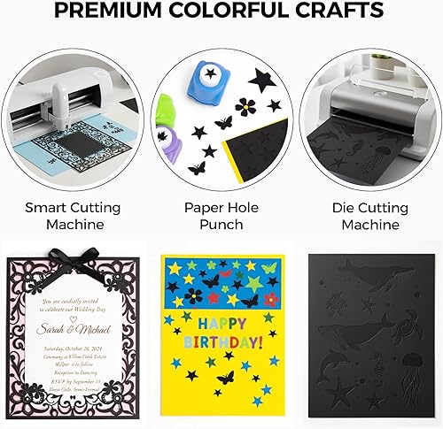 Miniatura 3 de Koogel 27 hojas de papel de cartulina negra de 8.27 x 11.7 pulgadas, tamaño A4, cartulina pesada de 92 libras/8.82 oz/m² para hacer tarjetas,