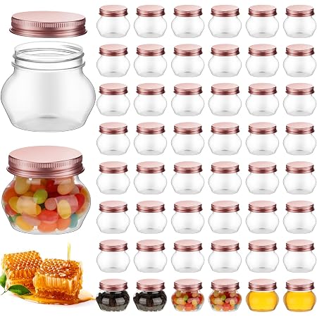 Amazon.com: 48 Pcs 4 oz Clear Plastic Jars with Lids Wide Mouth Mason ...