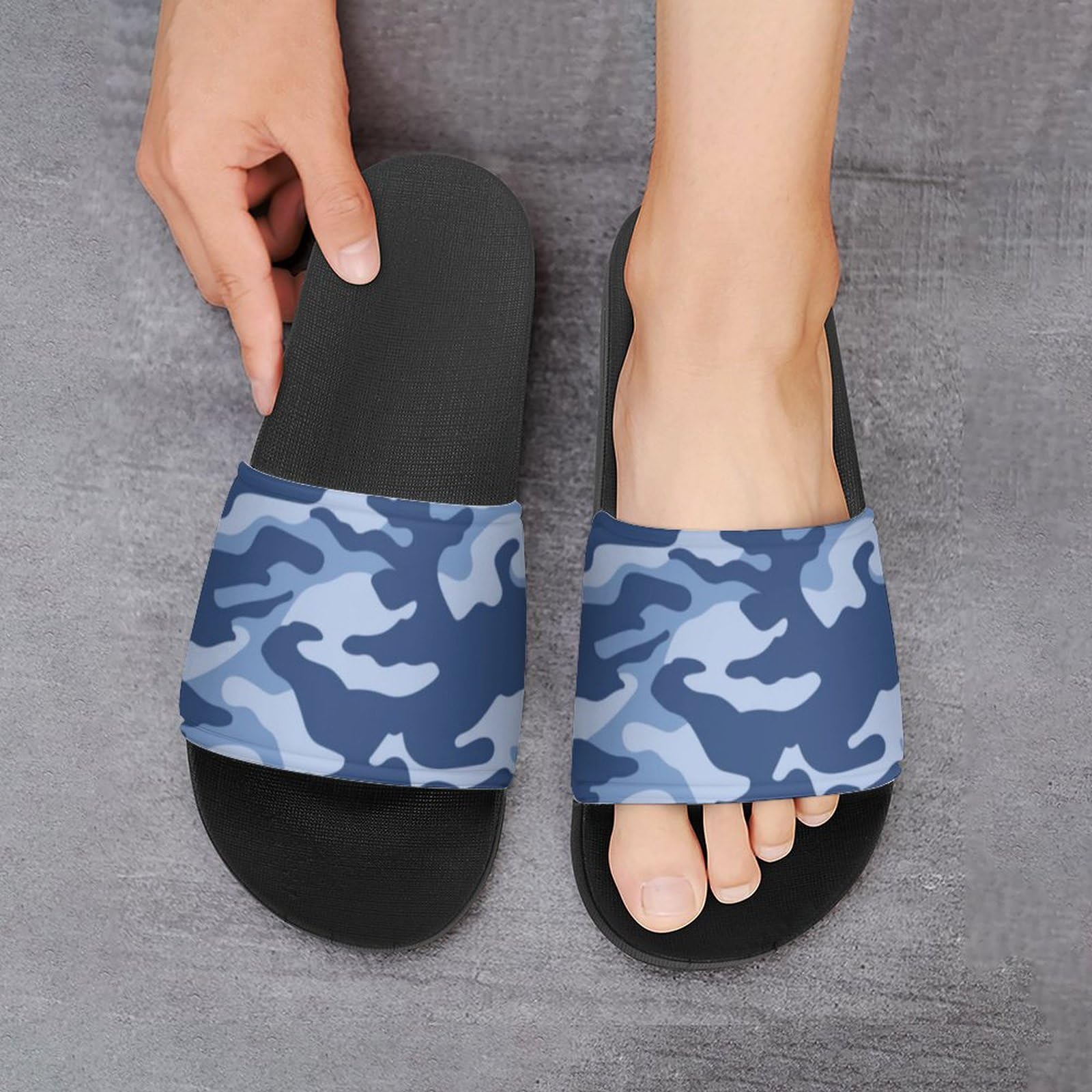 Ciabatte da doccia, ciabatte blu mimetiche per uomo e donna, antiscivolo