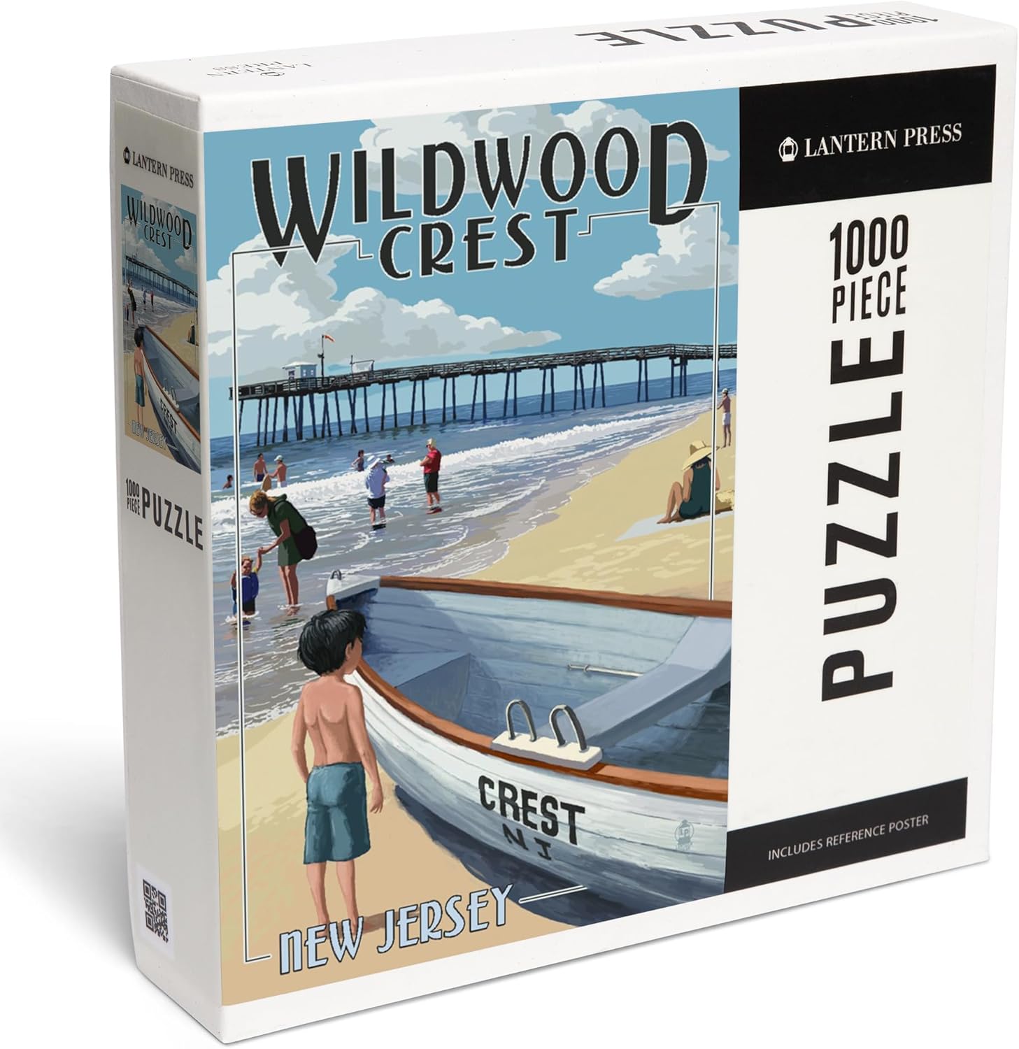 Wildwood Crest, New Jersey, Lifeboat and Pier (1000 Piece Puzzle, Challenging Jigsaw Puzzle for Adults, Made in USA)