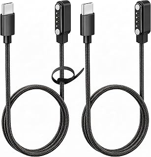 Braided Magnetic Charging Cable for PLAUD Note/Note Pro AI Voice Recorder, USB-C Durable Nylon Braided Fast Charger Cord Replacement, 3.3ft 2 Pack