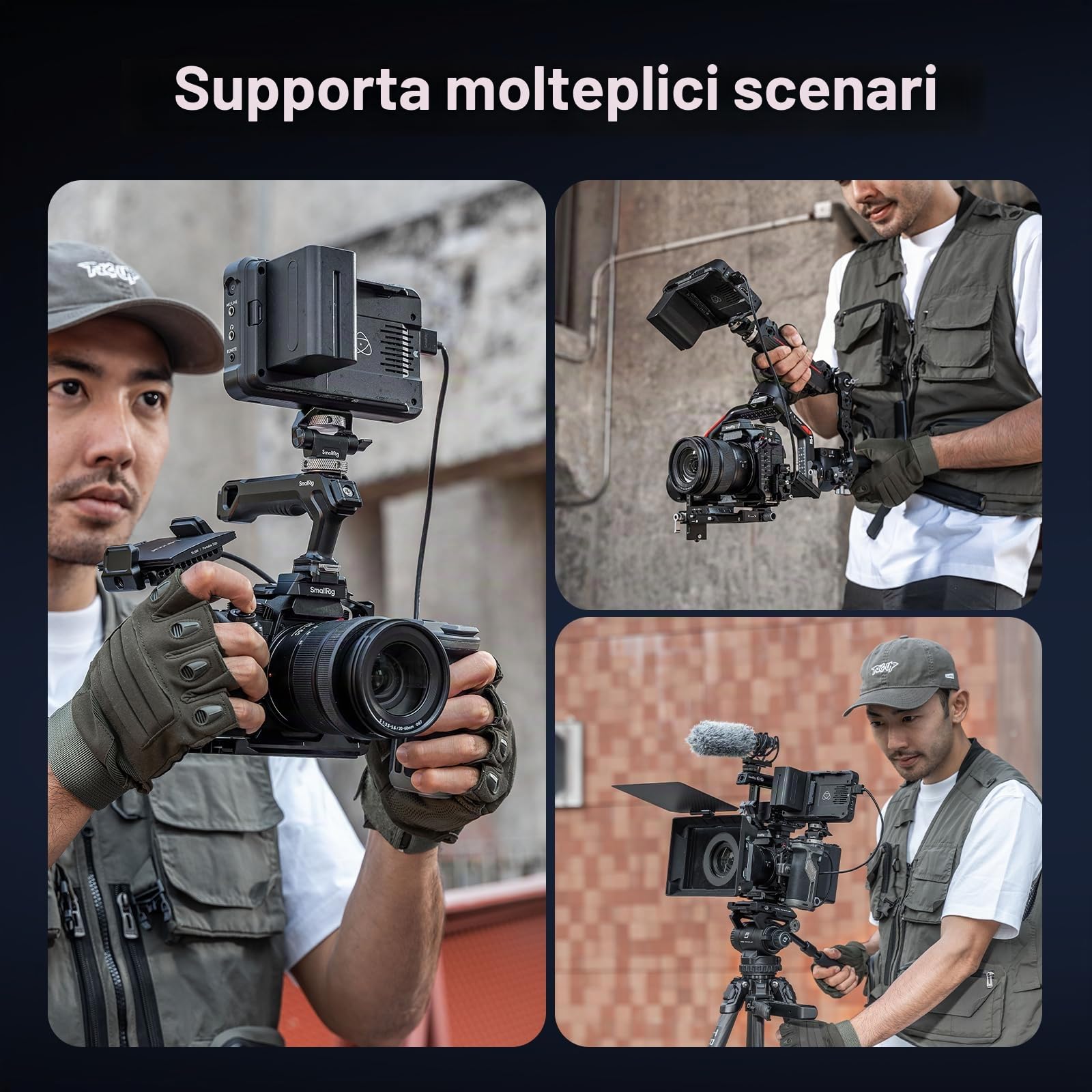 SMALLRIG ii Cuffia per Panasonic LUMIX S1R / S5 / G9, Piatto di Rilascio Veloce Arca con Fori 1/4''-20 e 3/8''-16, Due Ferrodi NATO, Orecchio Freddo