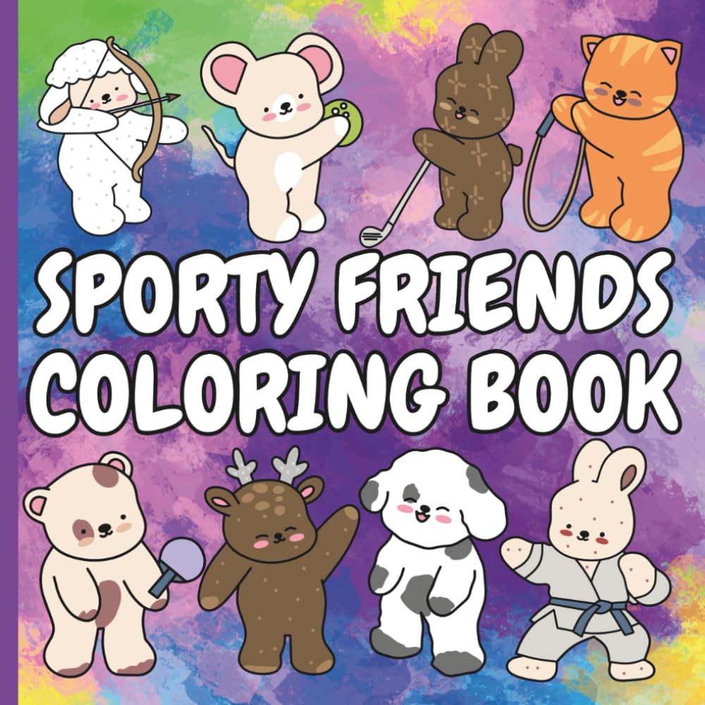 SPORTY FRIENDS COLORING BOOK: 30 Bold & Easy Pages Featuring Adorable Animal Friends Engaging in Various Sports and Activities