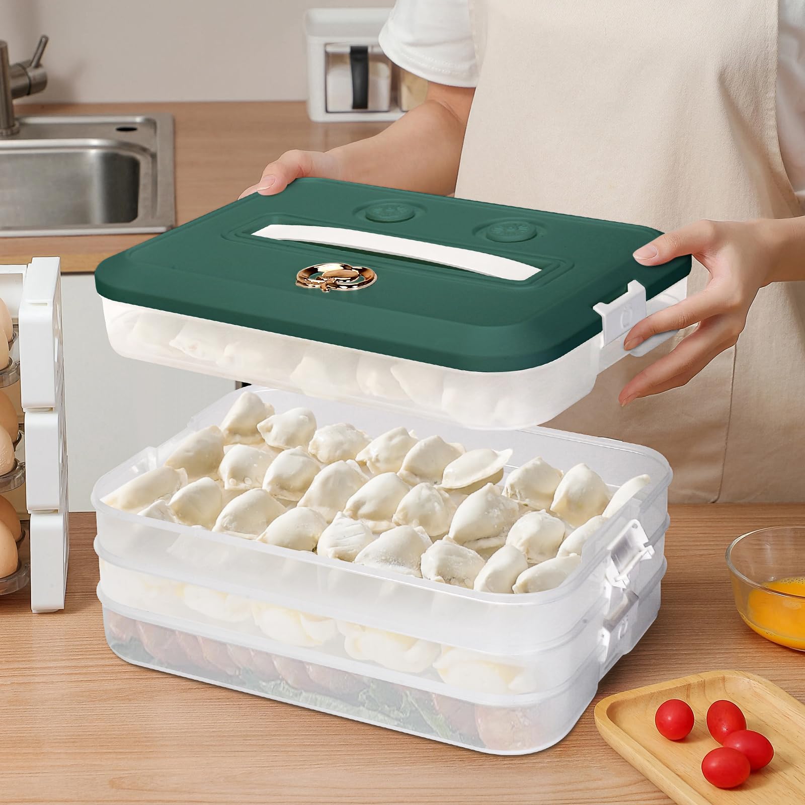 OFFKITSLY Food Storage Containers with Lids, Plastic Cookie Storage ...