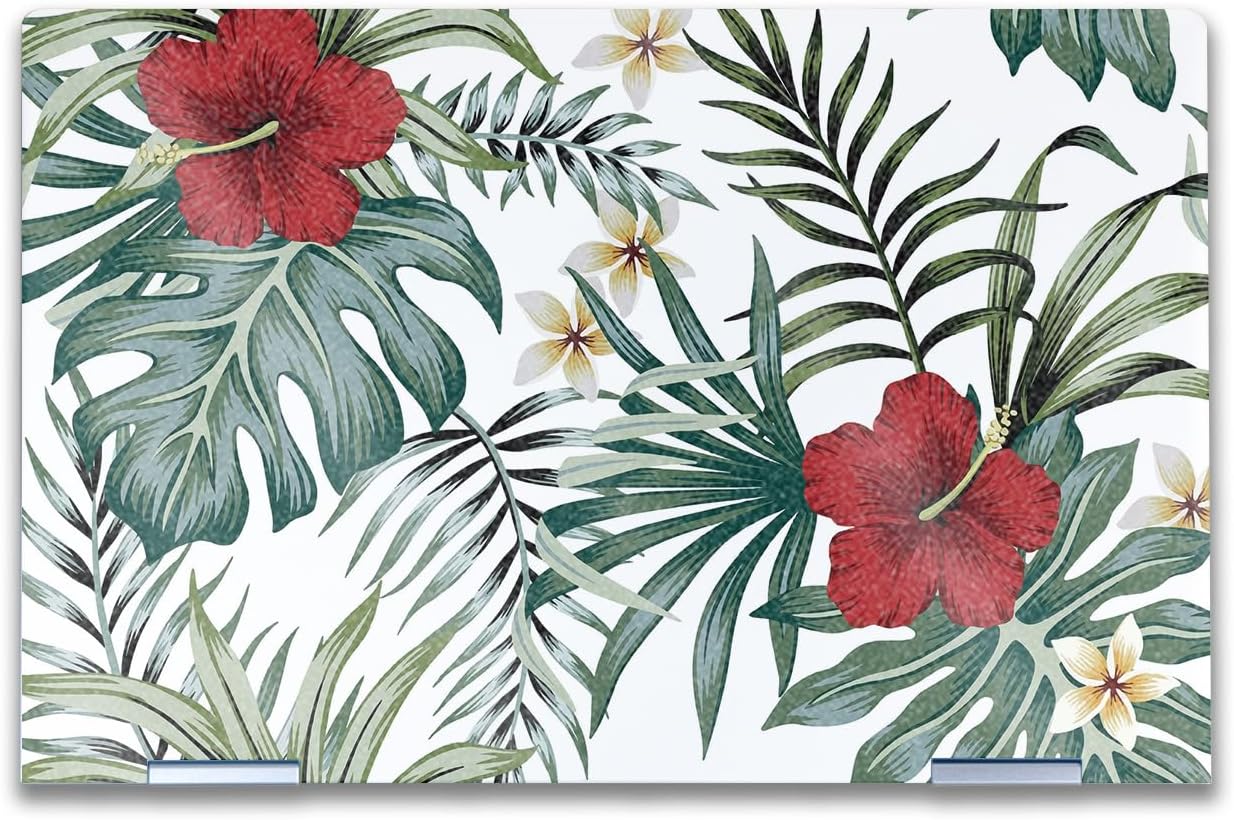 Glossy Glitter Laptop Skin Compatible with HP Envy x360 14” (2023) - Tropical Hibiscus - Premium 3M Vinyl Protective Wrap Decal Cover - Easy to Apply | Crafted in The USA by MightySkins