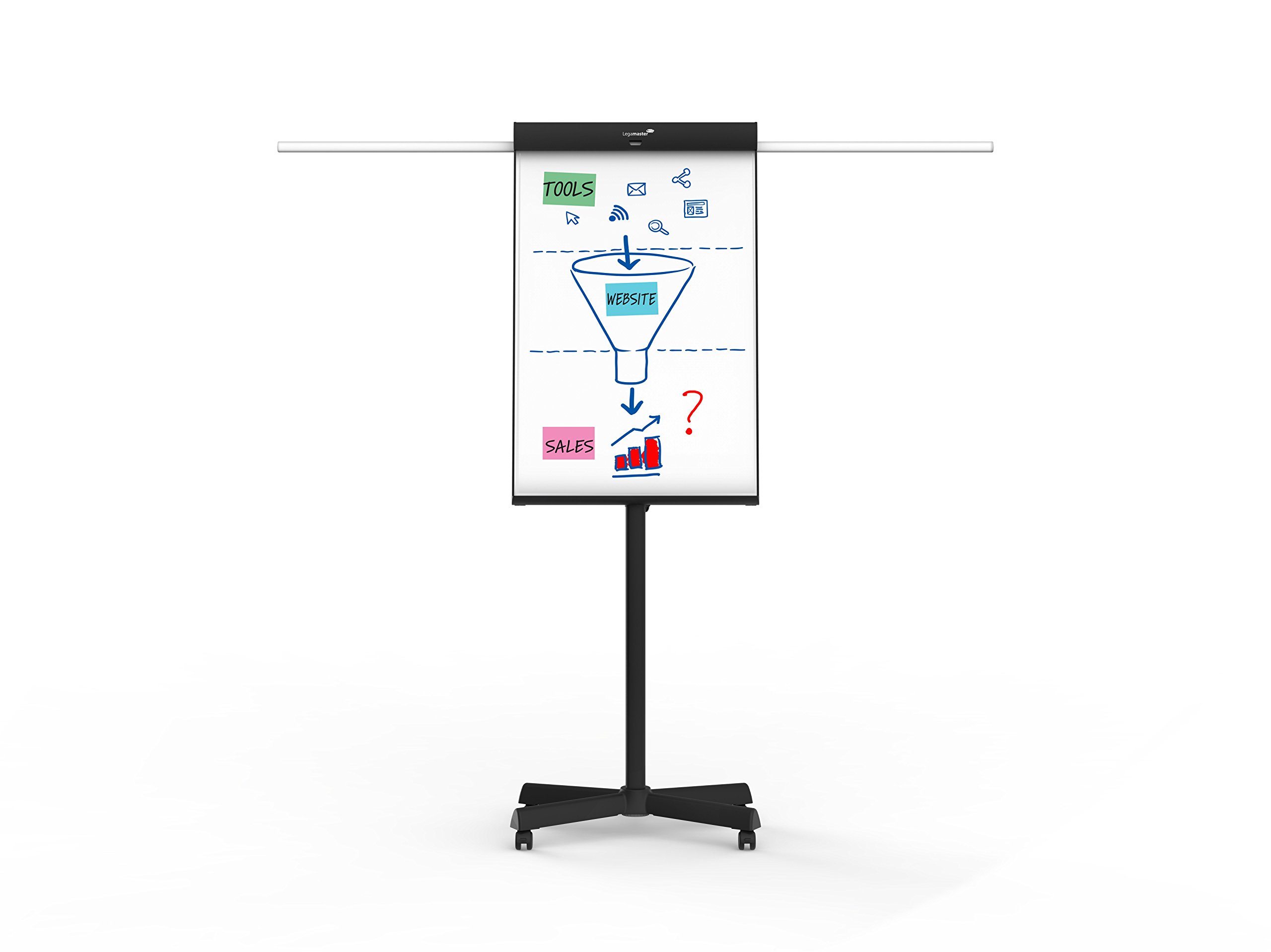 Legamaster 7-153300 Universal Flipchart Triangle Mobil, werkzeugloser Aufbau, schwarz