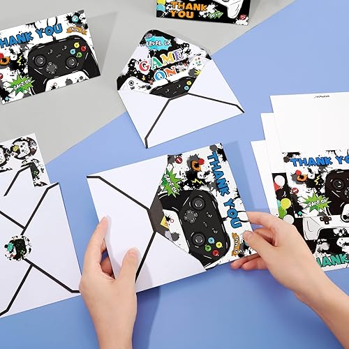 Vista 34 de WERNNSAI Tarjetas de agradecimiento de dinosaurios, 24 unidades, decoraciones de cumpleaños de dinosaurios rosados, tarjetas de felicitación