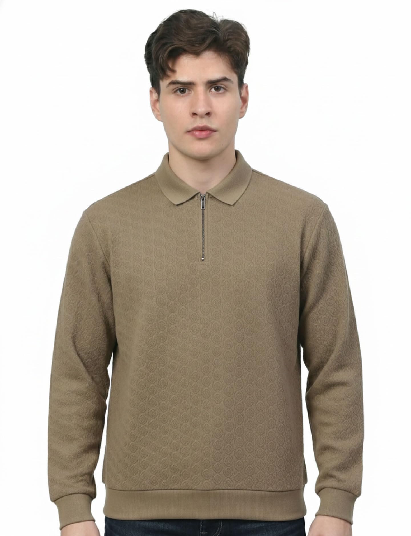 nexgen club Men's Sweatshirt Texture Pullover Half Zipper Full Sleeve Casual Winterwear for Boy and Gen z, Casual and Formal Wear-picture-20