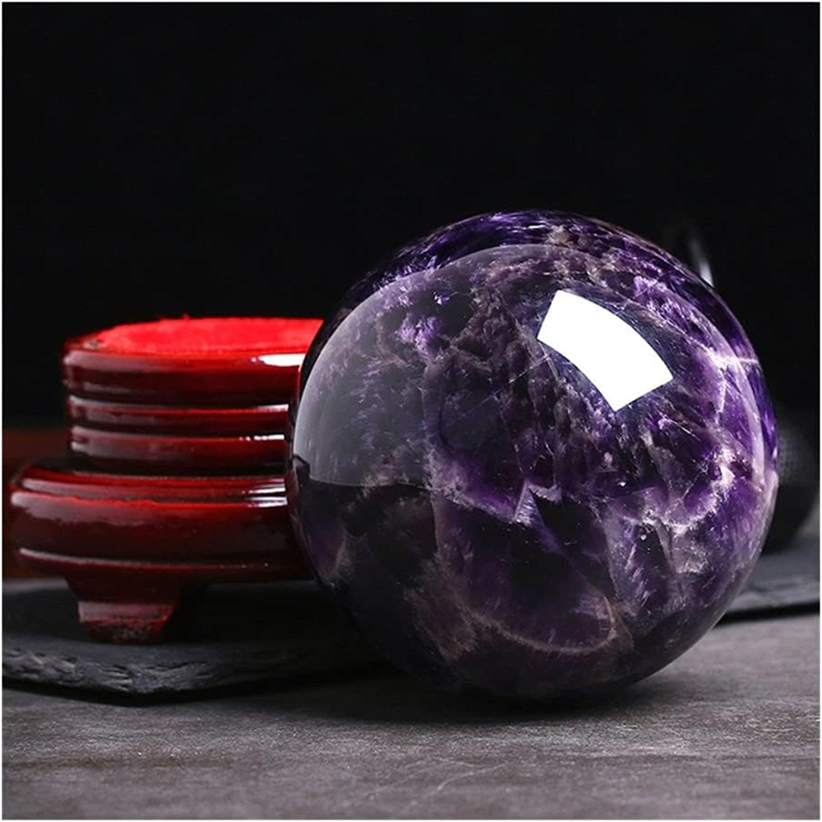 Ametystowa Kula Naturalna Kula Z Kryształu Kwarcu Uzdrawianie Reiki Kryształowa Kula Z Kamieni Szlachetnych Ze Stojakiem Kryształowa Skała Wróżenie Figurka Do Dekoracji Wnętrz,9cm
