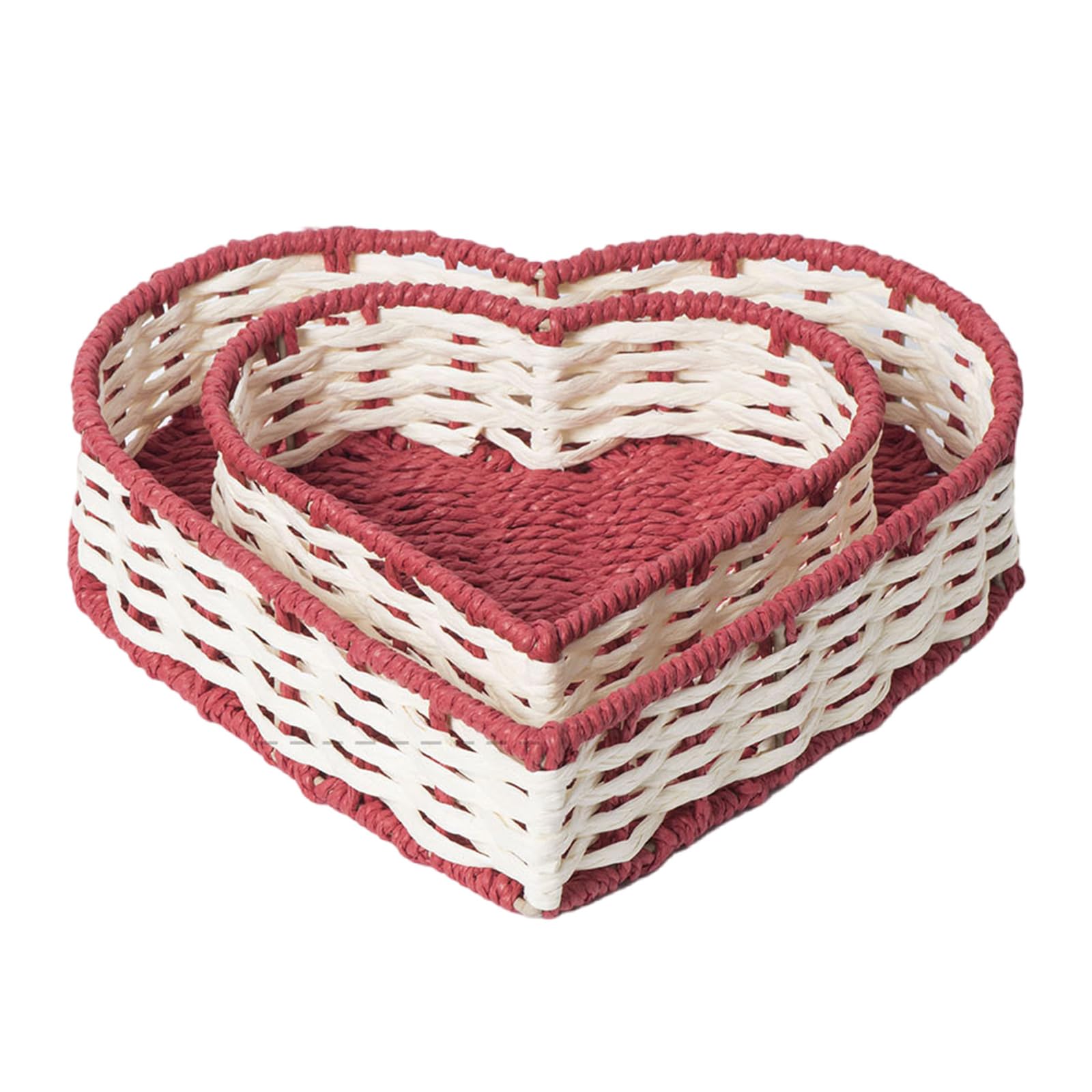 Mekalero 152 Sets Heart Shaped Woven Basket For Bread Fruit Vegetables Home Decoration Storage Organiser Desktop Snacks Holder Heart Shaped Storage Basket