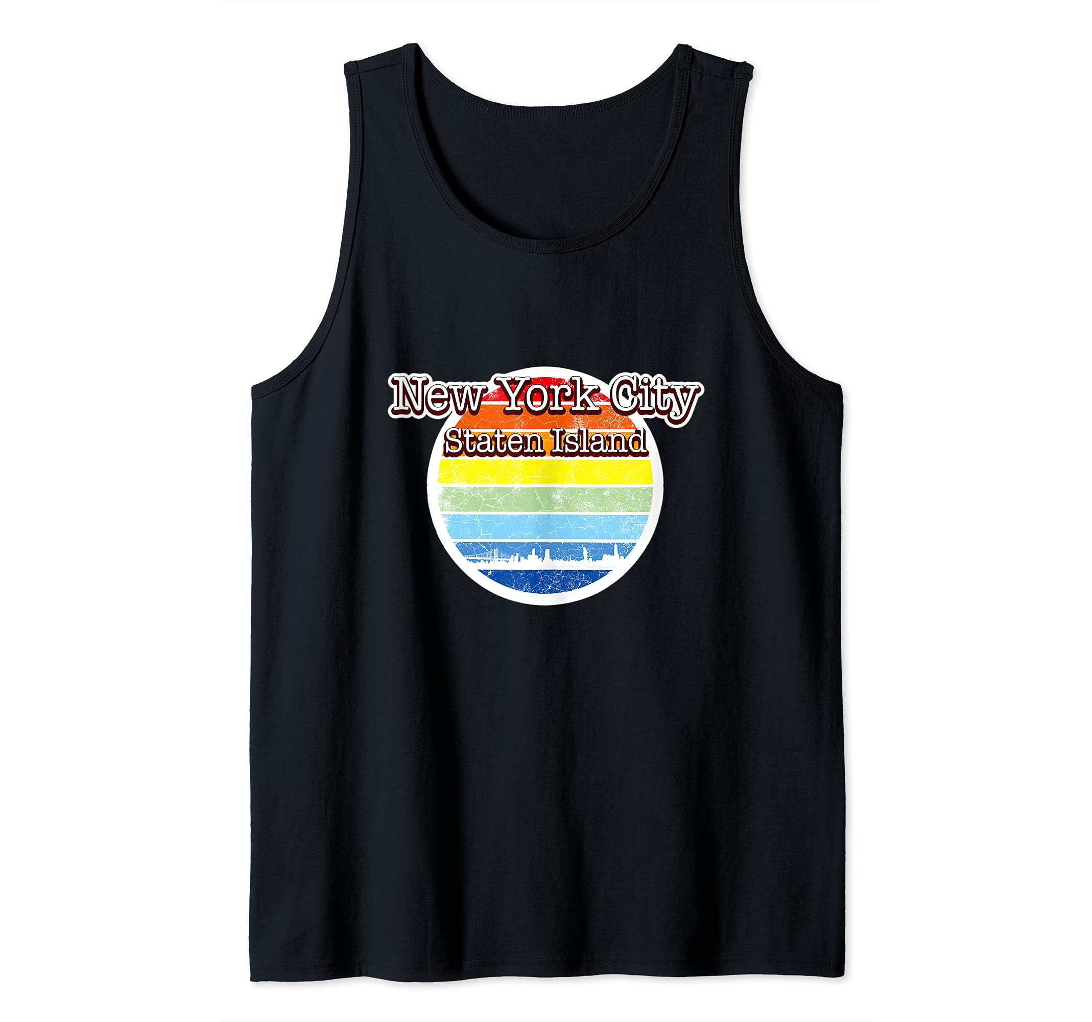 New York City Staten Island USA souvenir NYC United States Tank Top, Black