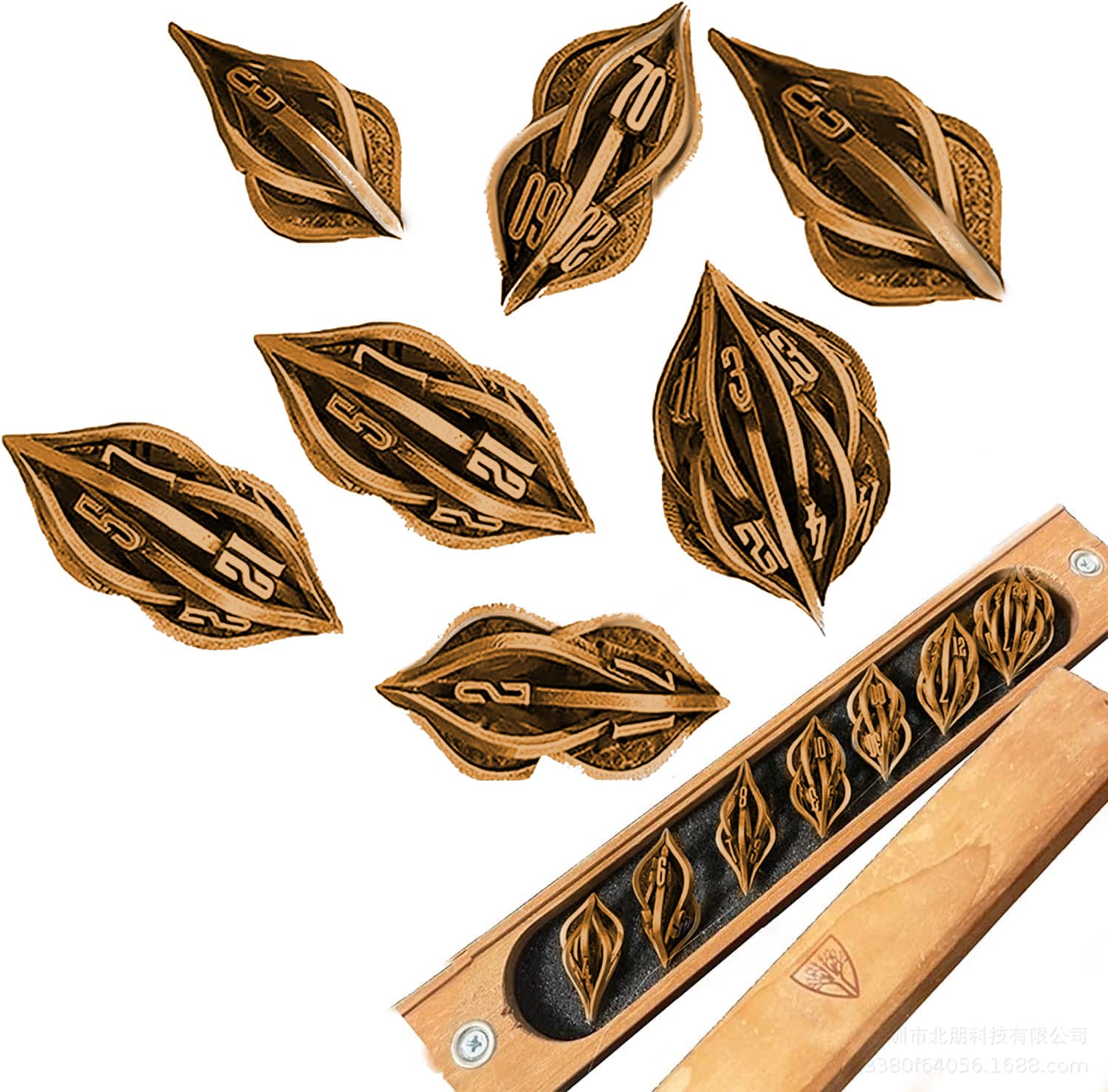 Thyggzjbs The Arcanum Dice Set for Table Games,3D Printed Carved Metal Dice Set Hollow Polyhedral DND RPG MTG Game Dice Set,Creative Craft Decoration,dice Game for Families and Friend (Ancient Gold)