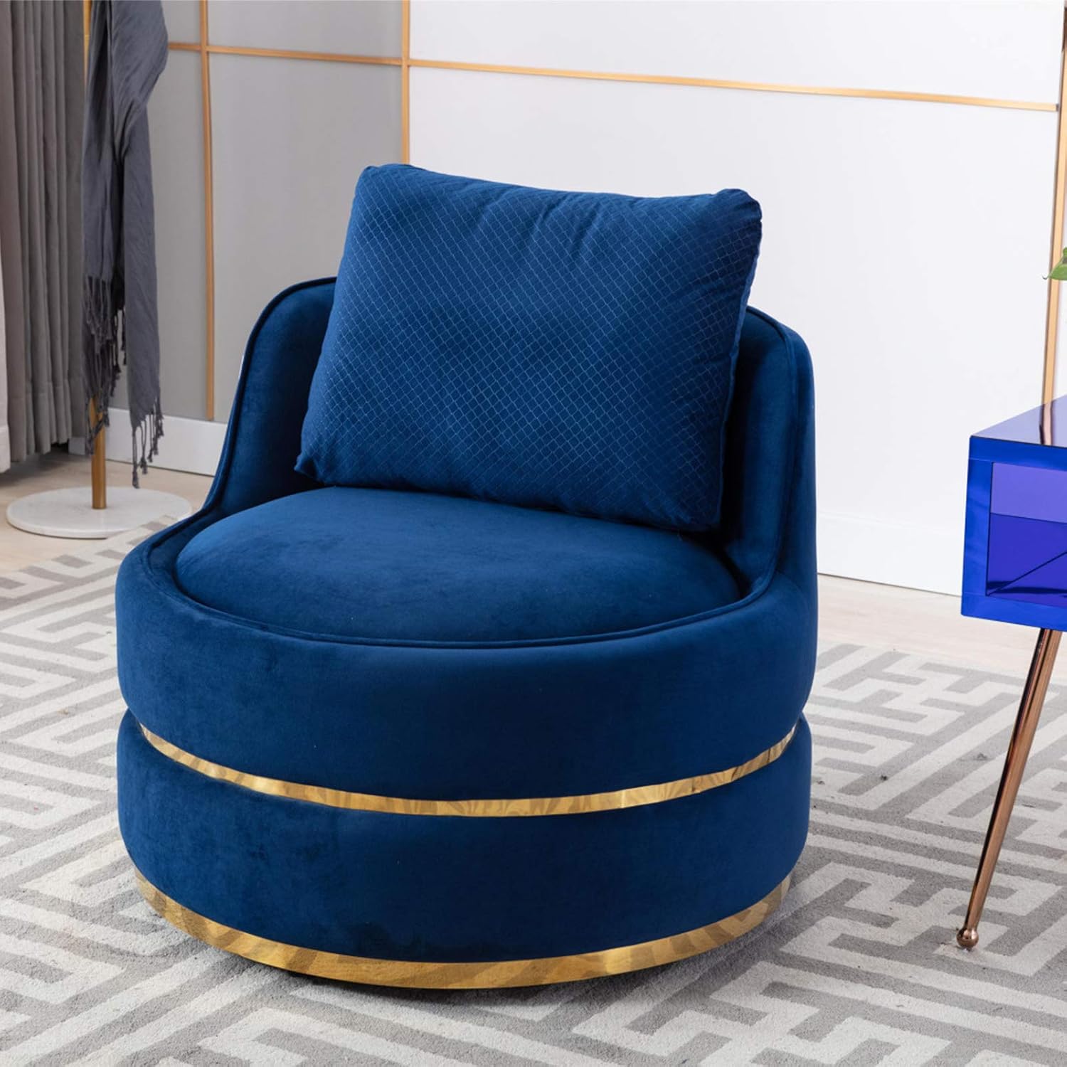 pic Navy Blue Swivel Accent Chair buy modern swivel barrel chair velvet