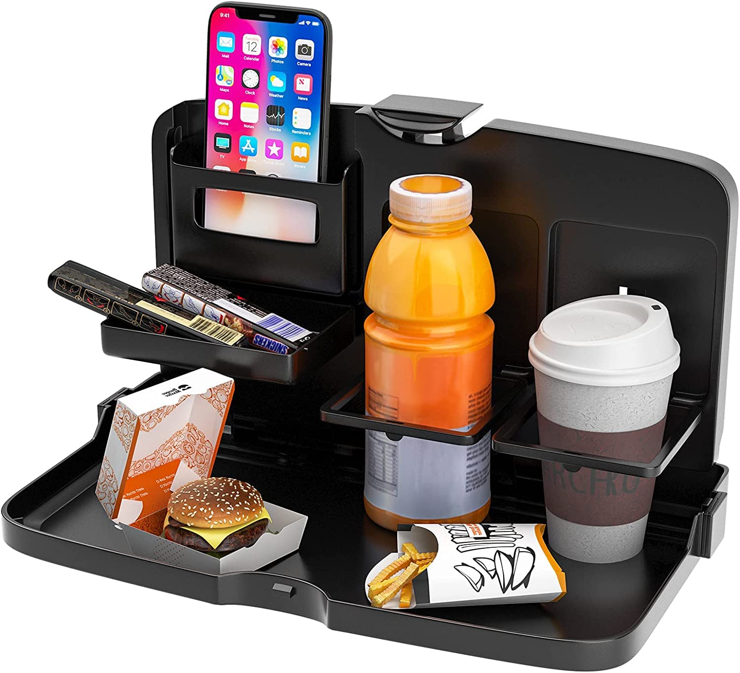 Moxly MultiFunctional Portable Foldable Car Backseat Tray Desk Black