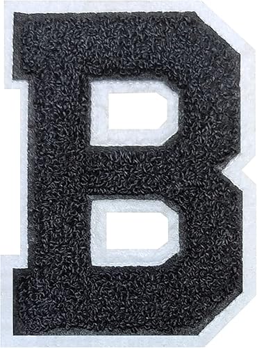 Miniatura 82 de 2 parches de letras de felpilla termo-adhesivas de 4.5 pulgadas, parches de letras universitarias con puntada de felpilla roja/blanca para ropa (H)