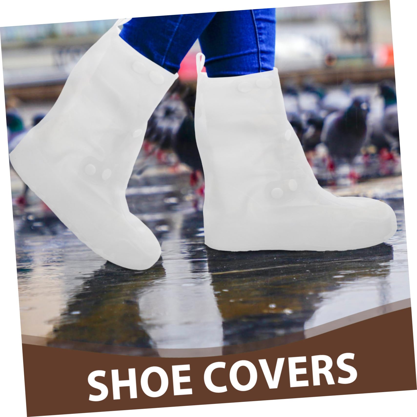 2 Pares Cubrezapatos Impermeables Reutilizables Antideslizantes para Adultos Fundas de PVC Compactas y Plegables para Lluvia Viajes Pesca y Ciclismo Talla