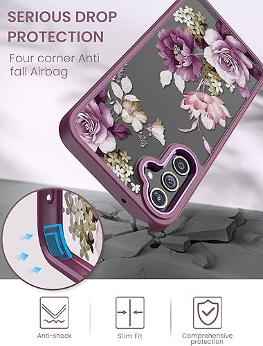 Miniatura 6 de Funda para Samsung Galaxy A14 5G con protector de pantalla de vidrio templado 2 unidades, protección de grado militar TPU suave y policarbonato