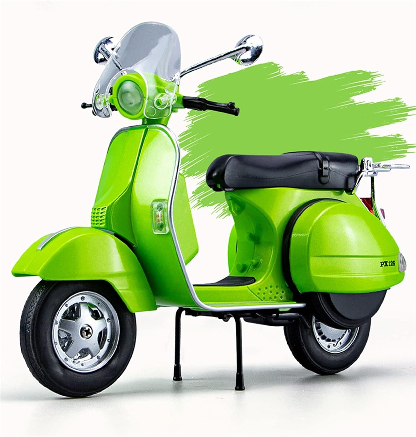 HTASFCI Motorcycle Model for Vespa Px125 1/10 Scale Vehicle Model Alloy Die-Casting Motorcycle Model Leisure Scooter Replica Classic Motorcycle Collectibles Souvenirs Gifts Ornaments(Green)