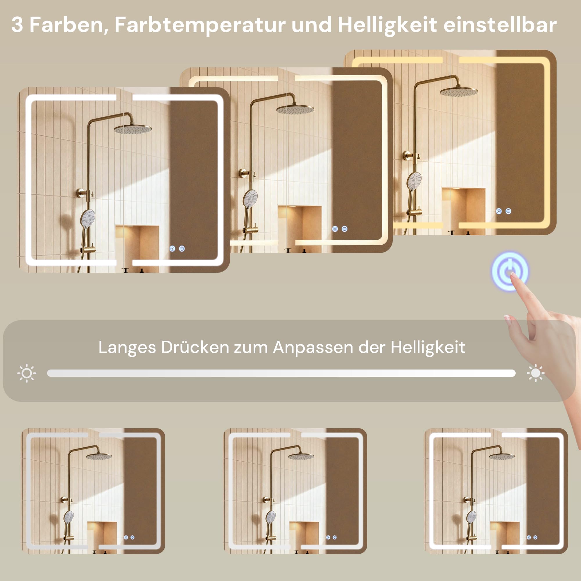 CLIPOP Spiegelschrank Bad mit Beleuchtung,Badezimmer spiegelschrank mit Spiegel und Steckdose, Entfogging-Funktion, badezimmerschrank mit 2 Türen, 80cm Breite,Öffnung für Taschentuchboxen,Schwarz