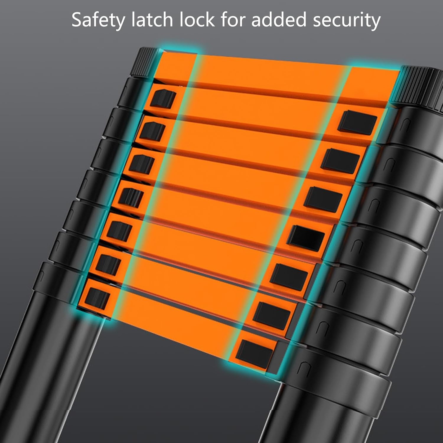 Telescopic Ladder Thickened Steel Pipe Coating Process Tie Rod Design Folding Ladder Easy to Operate Sturdy and Durable(1.5m)