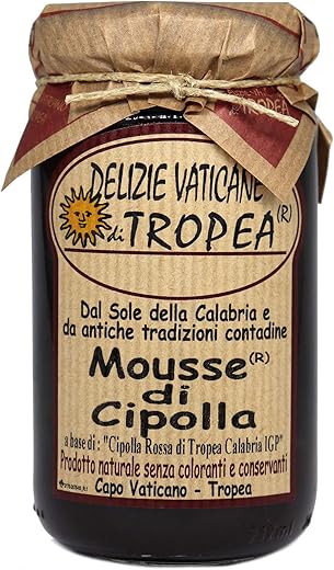 Confettura / Marmellata/ Mousse di Cipolle di Tropea IGP - Prodotti Tipici Calabresi - Salsa Gourmet Artigianale - Perfetto sul formaggi - Made in Italy - Delizie Vaticane Di Tropea - 230gr