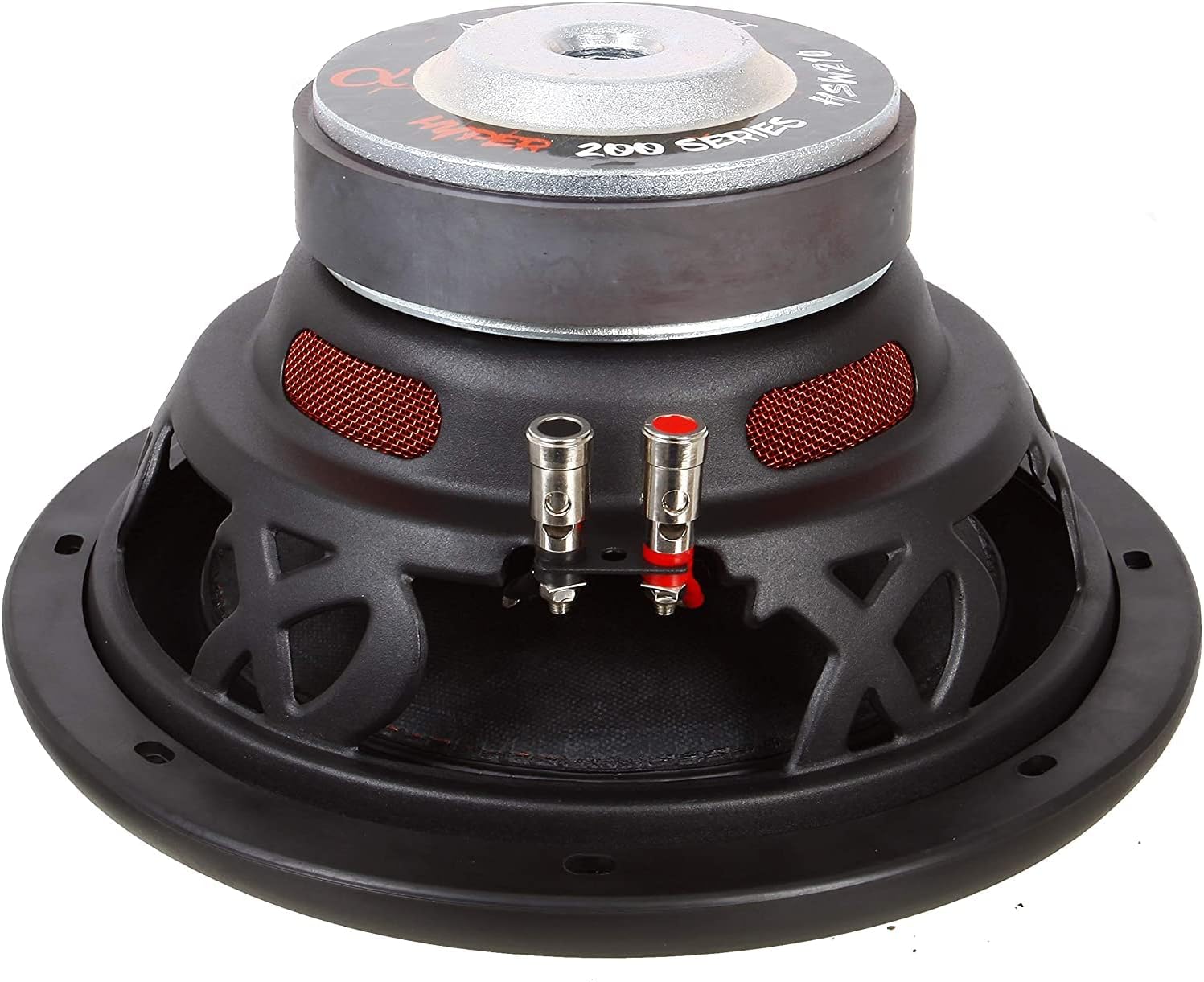 Alphasonik HSW210 Hyper 200 Series 10” 900 Watts Max / 300 Watts RMS Single 4 Ohm Car Subwoofer Stamped Alpha Steel Basket with High Grade Magnet Non Pressed Paper Cone Audio Speaker Bass Sub Woofer