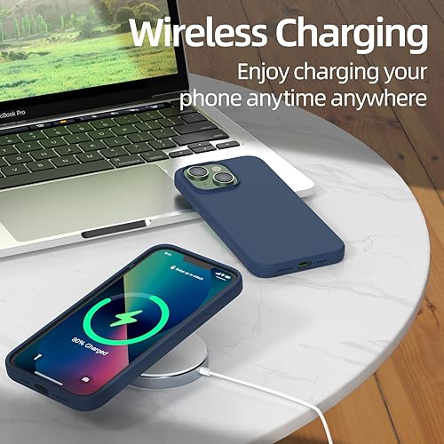 Miniatura 2 de Funda para iPhone 13, funda de silicona líquida, protección de cuerpo completo de grado militar Forro de microfibra suave resistente a los arañazos,