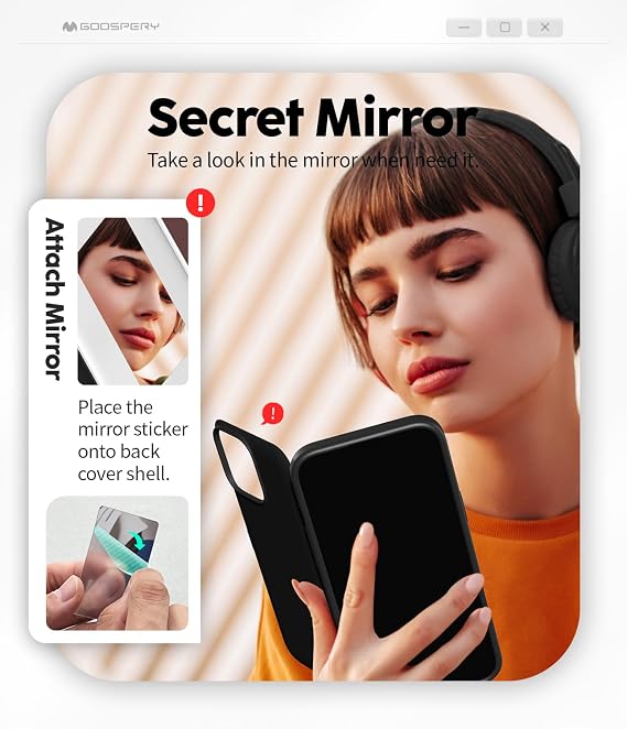 GOOSPERY for iPhone 16 Pro Max Wallet Case, Flip Hidden Card Slot, Magnetic Auto-Closing Door, Slim Dual Layer Protective Phone Cover with Card Holder - Black