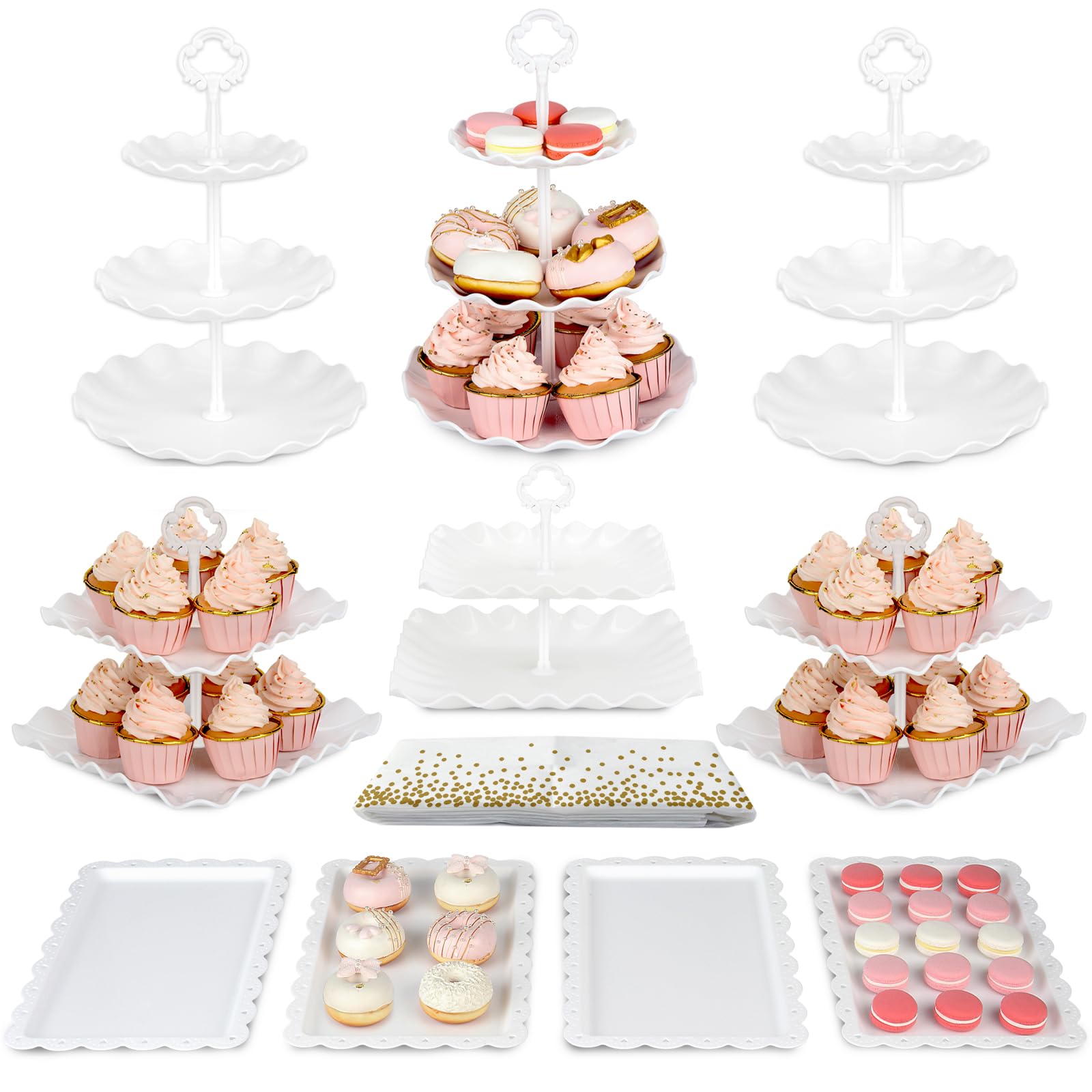 Cake stand 2点 set “ no brand” Amazon.com | Pack of 11 NWK Cake Stand Set, with 3 x Two-Tier and