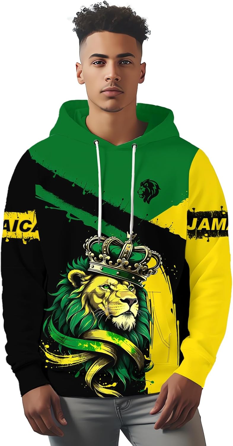 BJU National Flag Hoodie Drawstring Pullover Graphic 3D Printed Long Sleeve Sweatshirt Unisex - Image 2