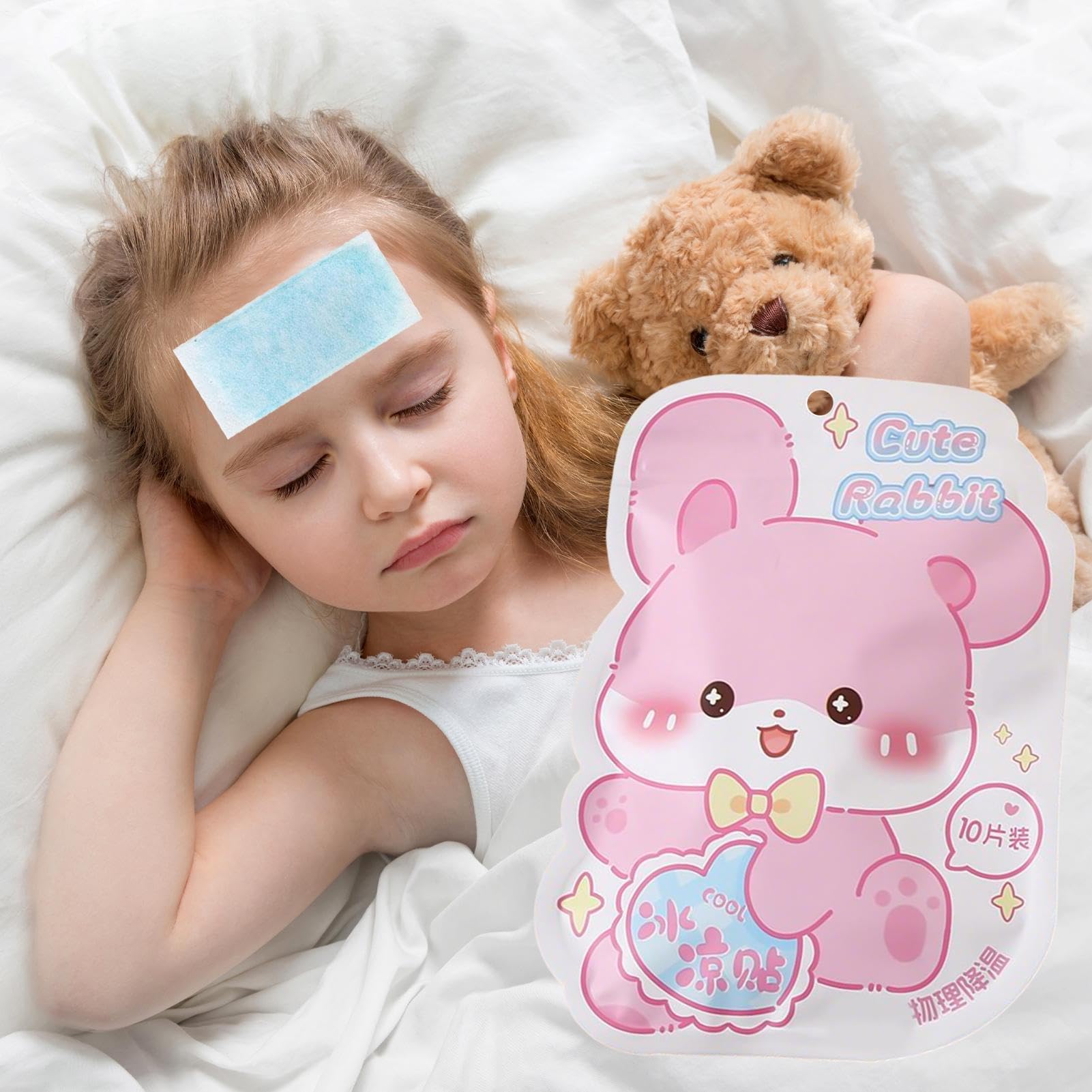 Patch di gel rinfrescante | Gel di raffreddamento per le giornate calde, 10 fogli di design divertente per alte temperature, ideale per attività all'aperto sportive