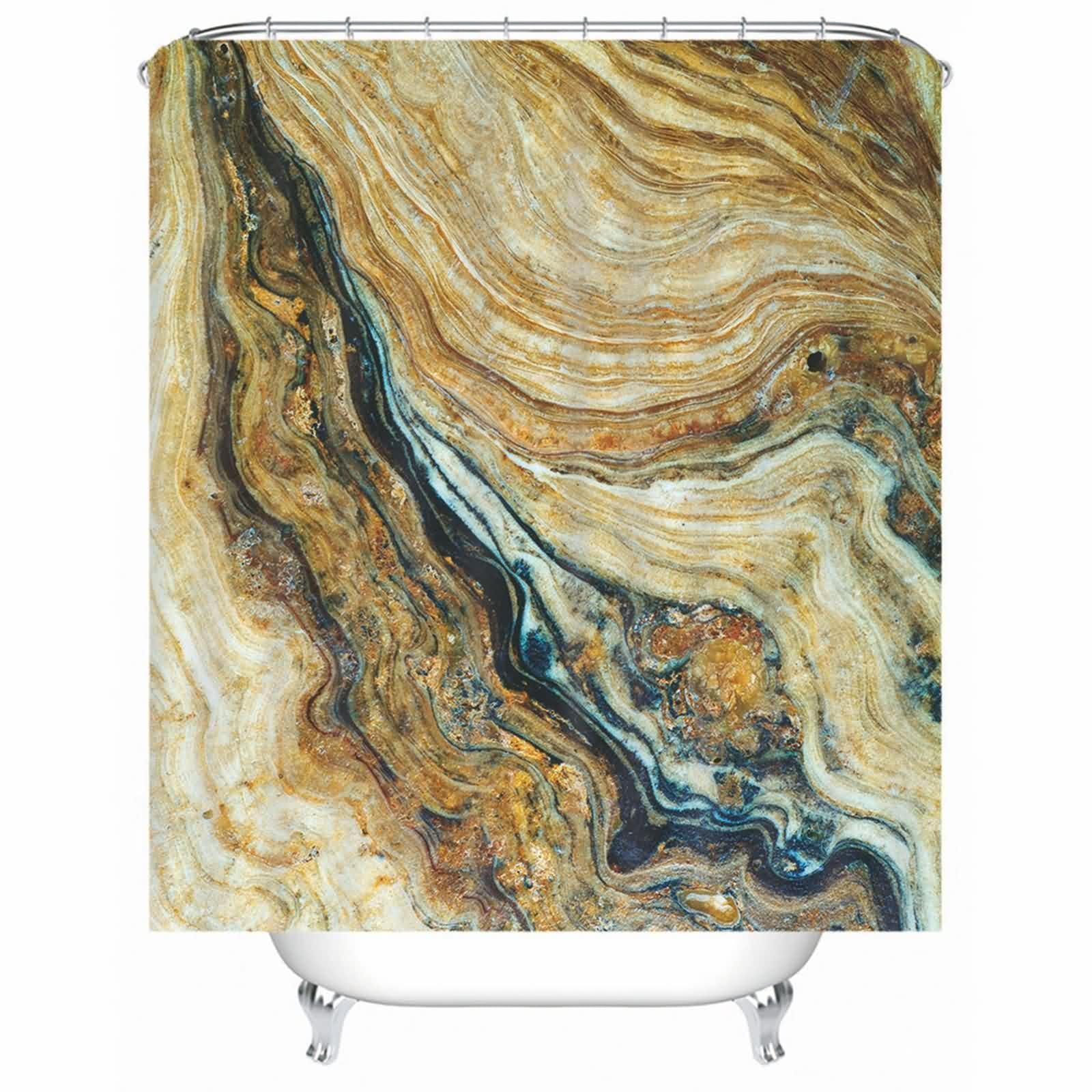 Rideau de douche motif abstrait marron pour transformer votre espace bain