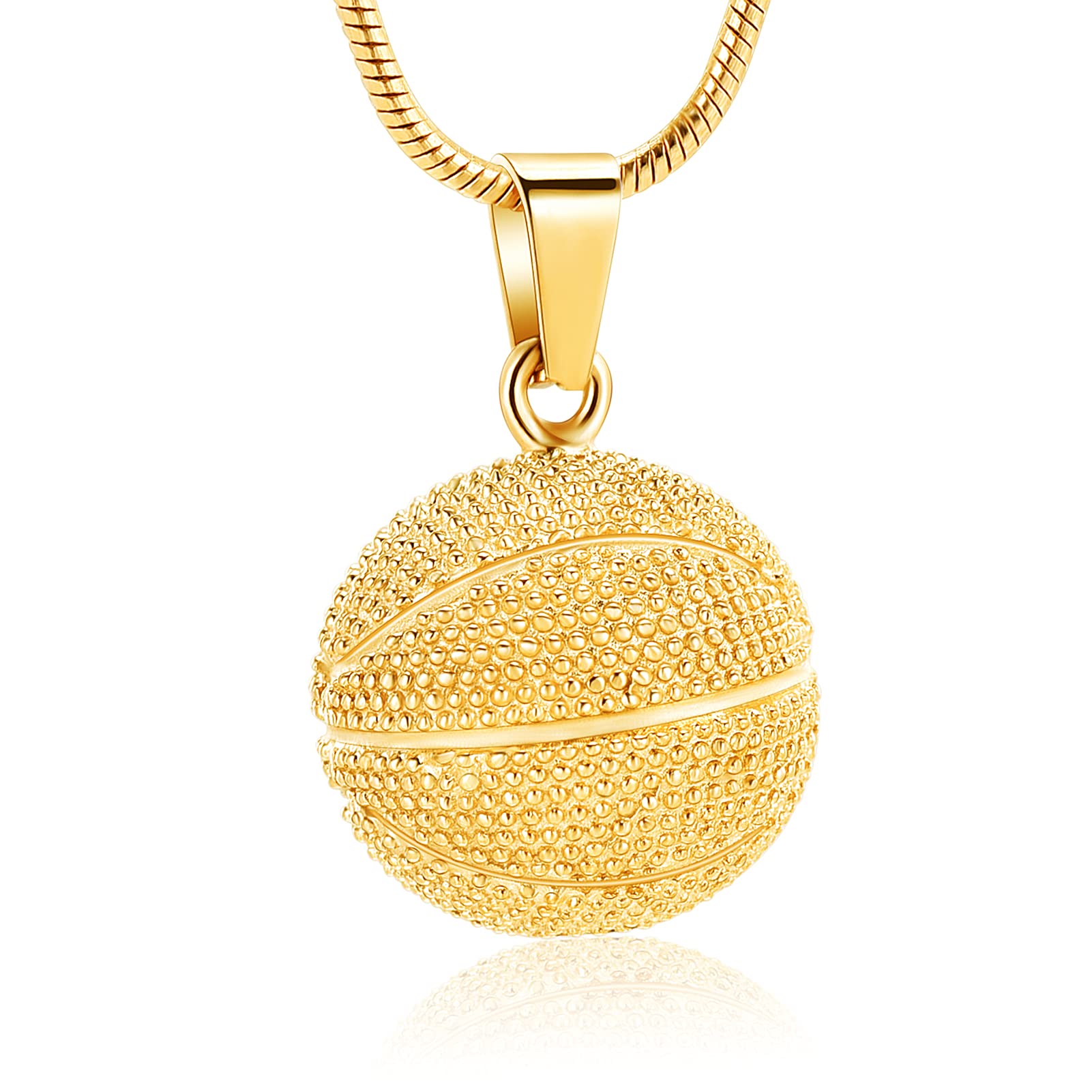mingkejw Urn Necklace Basketball Cremation Jewelry for Ashes Pendant Keepsake Memorial Necklace for Women Men