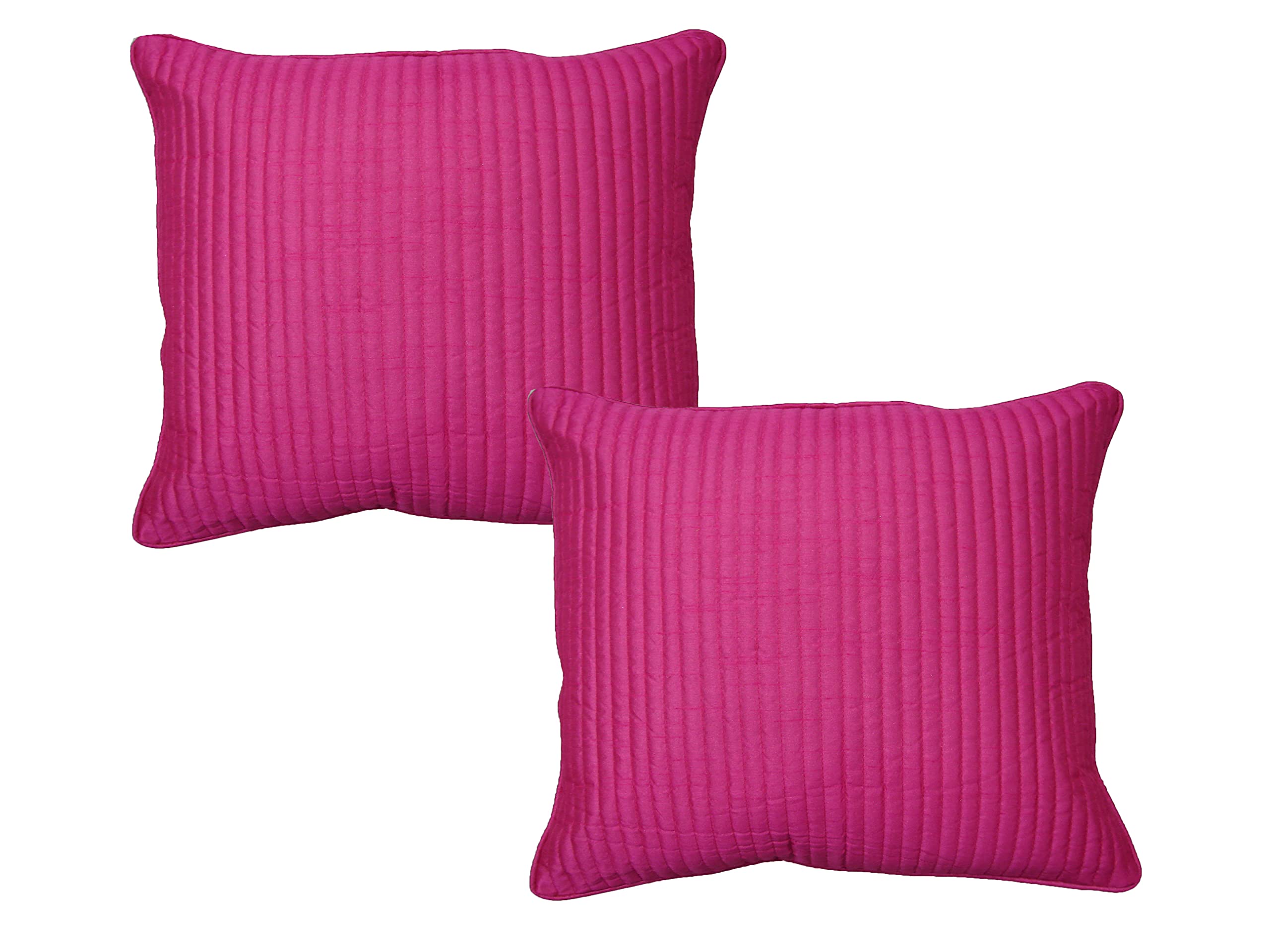EVERIA® Dupion Silk Quilting Stripes Cushion Cover 24x24 inches(60x60 CMS) 2 pcs Set (Pink)-image-32