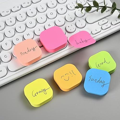 Miniatura 4 de Juego de 12 notas adhesivas cuadradas, 100 páginas por bloc, notas autoadhesivas de colores vibrantes para oficina, hogar, escuela, reuniones, 1.49