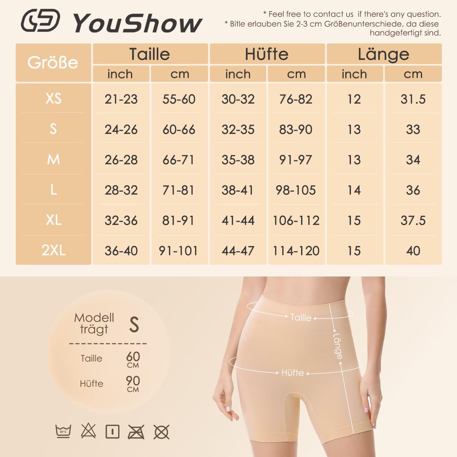 YouShow 3 Pack Pantalon Antirozaduras Mujer Debajo la Falda Pantalones Cortos Vestir Braga Anti Roce — view 5
