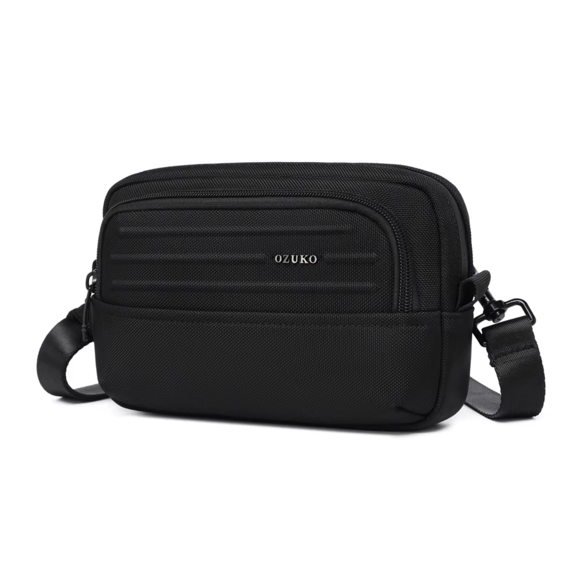 OZUKO 9798 Premium Shoulder Bag for Men – Waterproof Oxford Cross Bag for Men, Stylish Crossbody Bag & Sling Bag for Men, Lightweight Travel Side Bag with Multiple Compartments Black