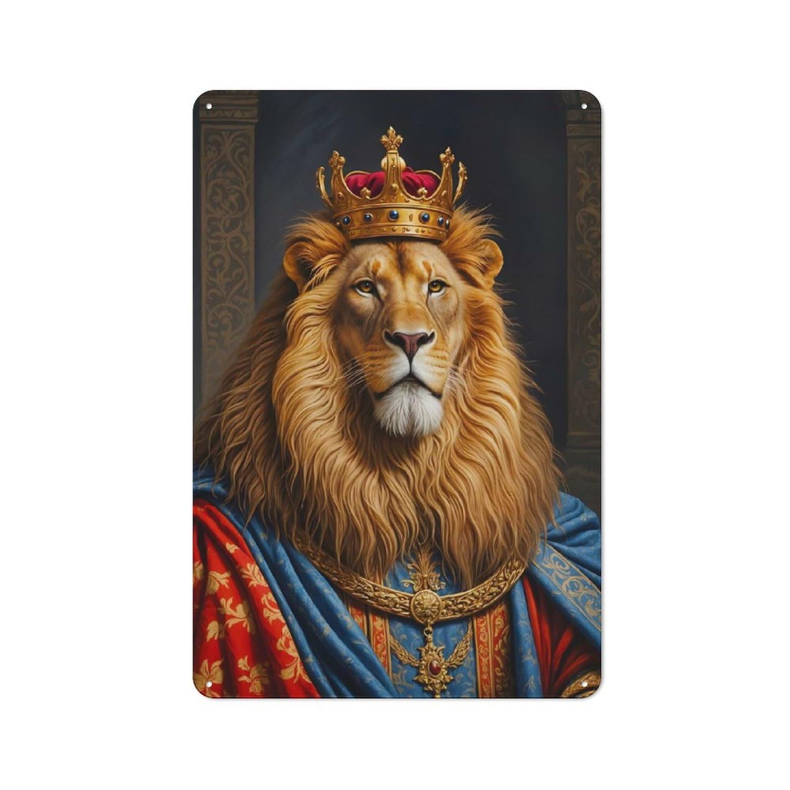 Vintage Cafe Metal Sign 30x20cm Featuring Lion, Bistro Wall Plaque for Cafe, Bistro, Bakery Or Restaurant