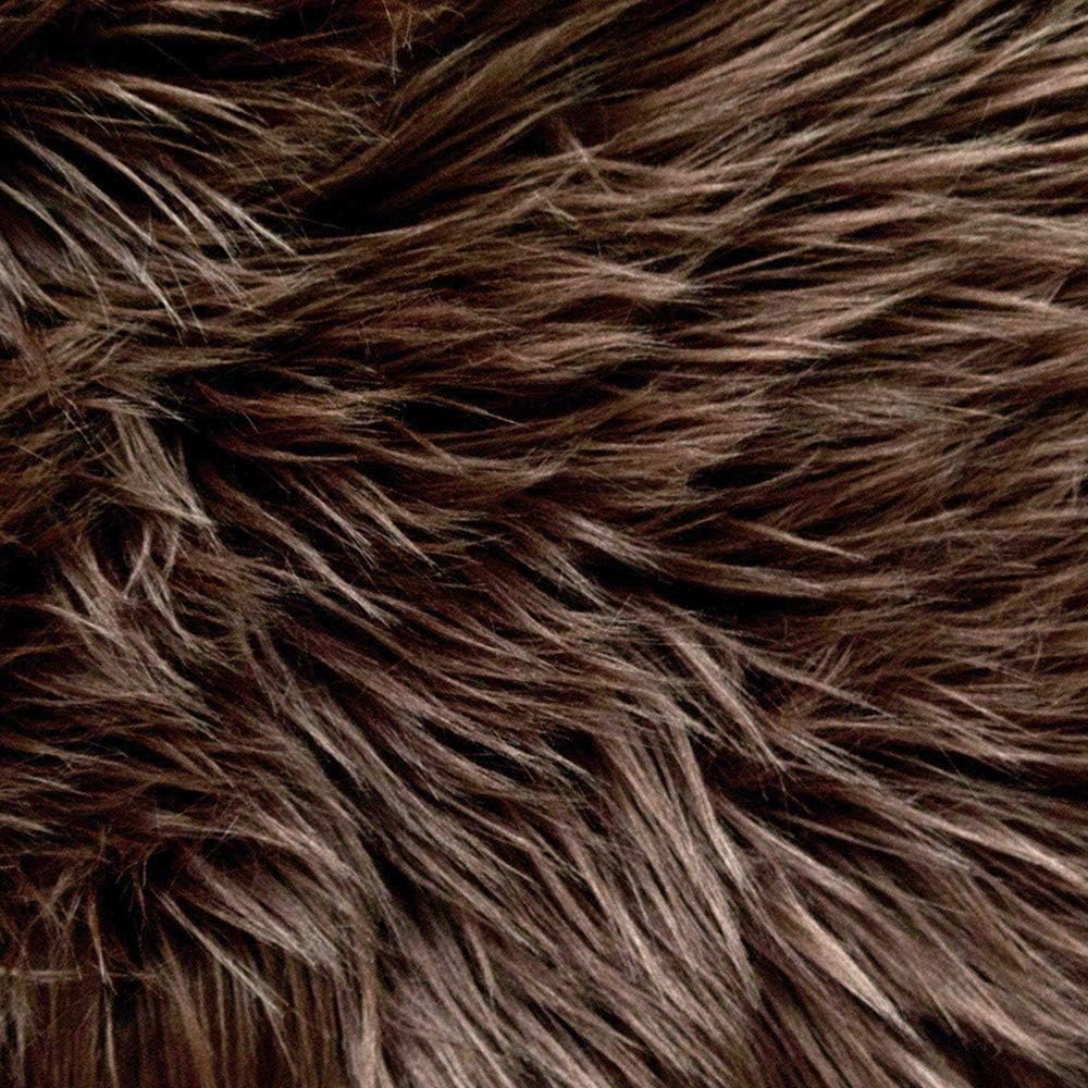 Barcelonetta | Faux Fur Fabric | by The Yard | 60" Wide Roll | Fur Fabric for DIY Projects, Craft Supply, Costume, Decoration, Upholstery, Plush Furry Material (Dark Brown, Half Yard)