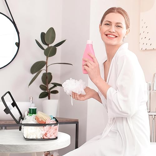 Miniatura 3 de HAOGUAGUA 2 bolsas de maquillaje transparentes para viajes, impermeables, transparentes, aprobadas por la TSA, bolsa de transporte compatible con