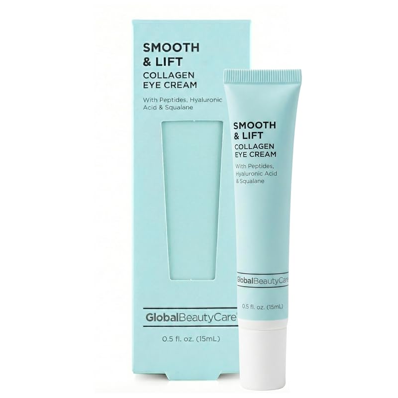 Global Beauty Care Creme para a Região dos Olhos com Colágeno, Peptídeos, Ácido Hialurônico, Esqualano e Vitamina E, 15 mL