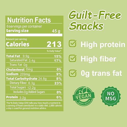 Miniatura 2 de VIGOROUS MOUNTAINS Shiitake Mushroom Snack Chips, Crunchy Veggie Crisps 9.5oz - 270g, Wasabi Flavored Dried Snacks Perfect for Snacking Salad