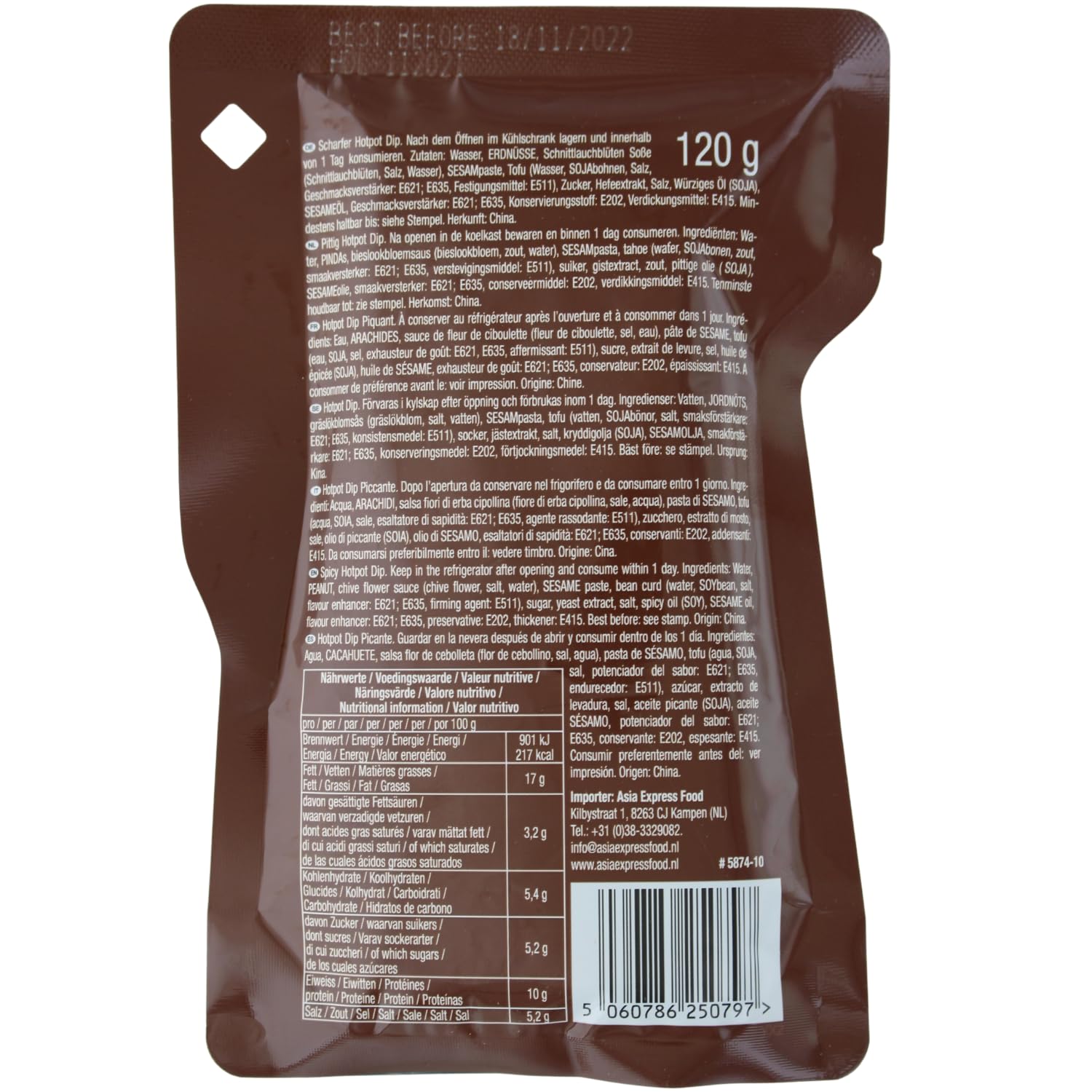 HAIDILAO - Sauce piquante pour hot pot en sachet - Multipack (40 x 120 g)