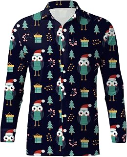 Shirt Jacket Men's Christmas Printed Shirts Tops Christmas Print Casual Shirt Long Sleeve Shirt Men Funky Shirt Outerwear Lapel Men's Shirts Functional Shirt T-Shirt Top Elegant Shirt