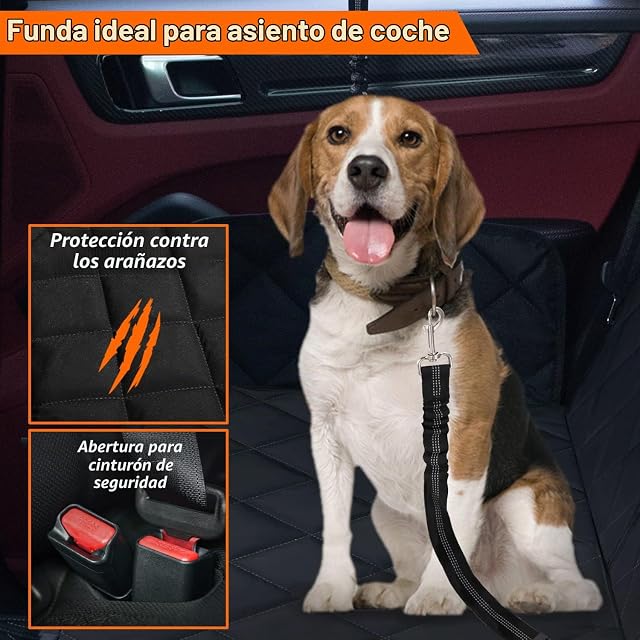Foto 2 de 7 de UIHOL Protector Universal de Asientos Coche para Perros, Impermeable, Funda Antideslizante, Anti-Razguños