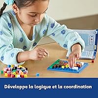 Vista 2 de Learning Resources STEM Explorers Desafío de Arte Pixel - Rompecabezas Matemáticos, Bloques de Patrones, Juego Sensorial, Artes y Manualidades