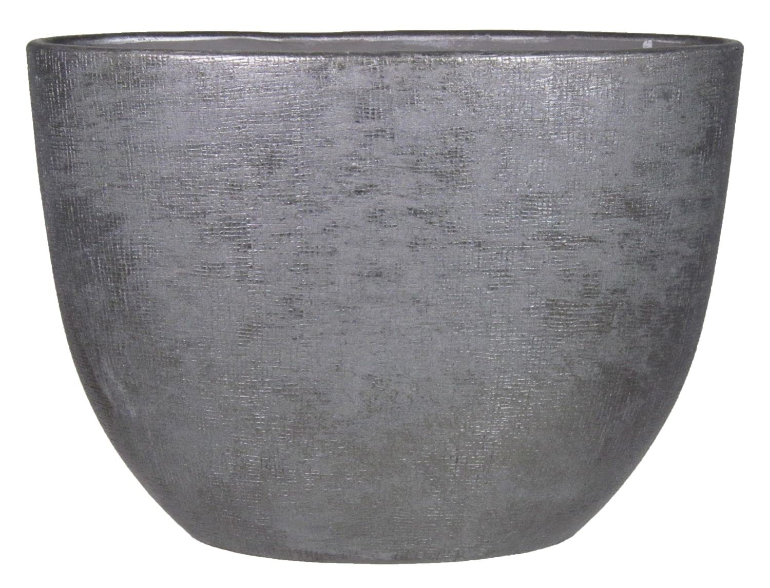 INNA-Glas Owalna ceramiczna doniczka, czarna, 50x20x36 cm