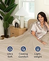 Vista 489 de Sábana encimera de bolsillo profundo, más suave que el algodón egipcio, 1 sábana encimera para colchón tamaño Queen